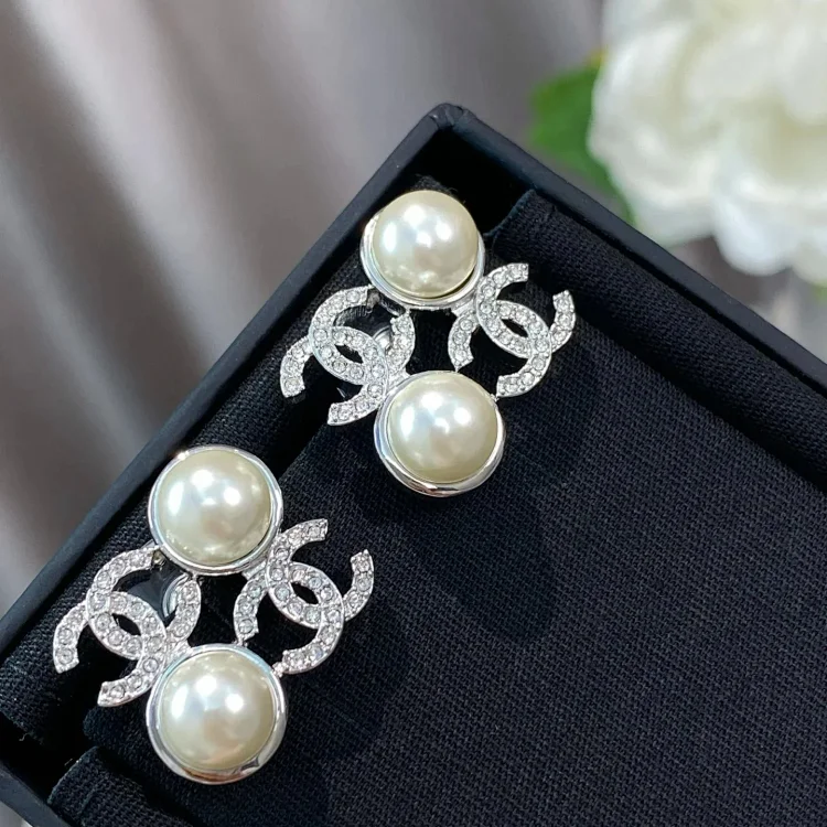 Chanel Double C hollow earrings